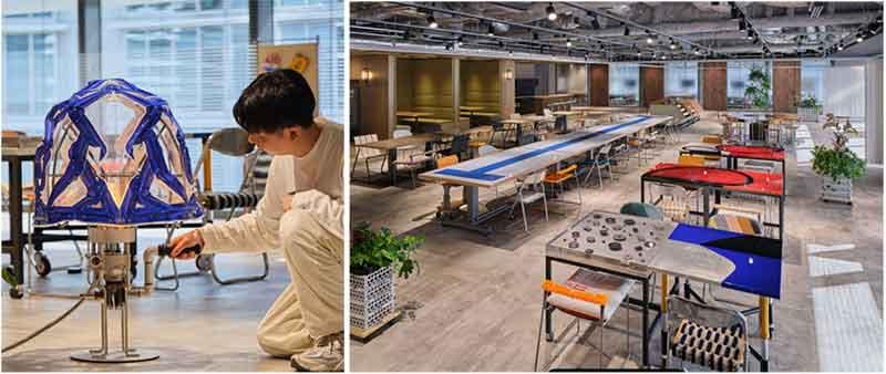 ヤマハの鍛造部品が、エンジンが家具に！ バイク部品を使った家具を船場が制作 記事1