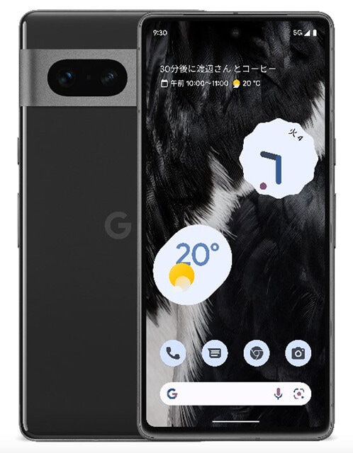 Google Pixelシリーズ　現在の最新モデルはGoogle Pixel 9で、中古市場での主力はPixel 7（写真）や７aとなっている。2022年発売のPixel 7は状態の良い端末が3万円台から購入でき、かなりお買い得感が高め