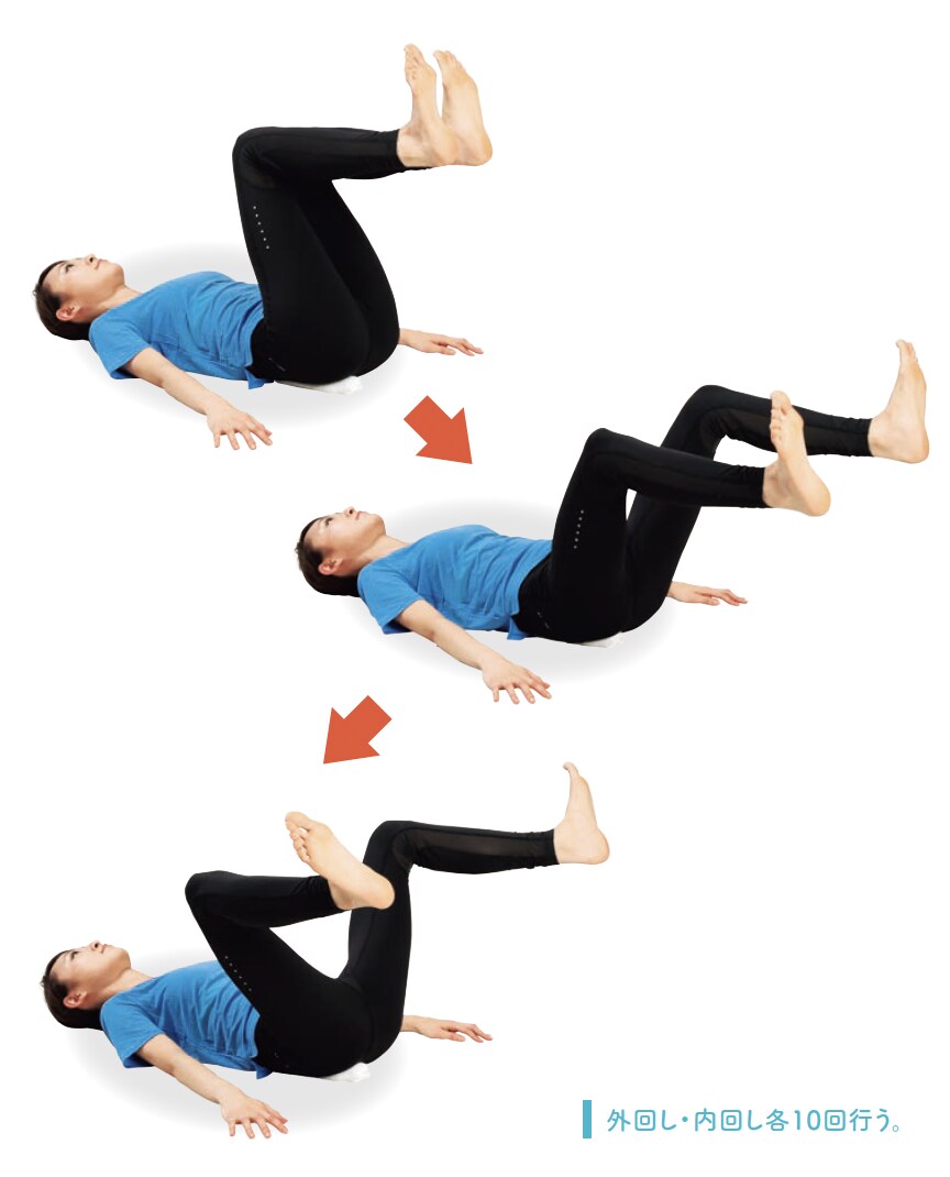 仰向け平泳ぎ ストレッチ体操のやり方 手順2【背骨コンディショニング】