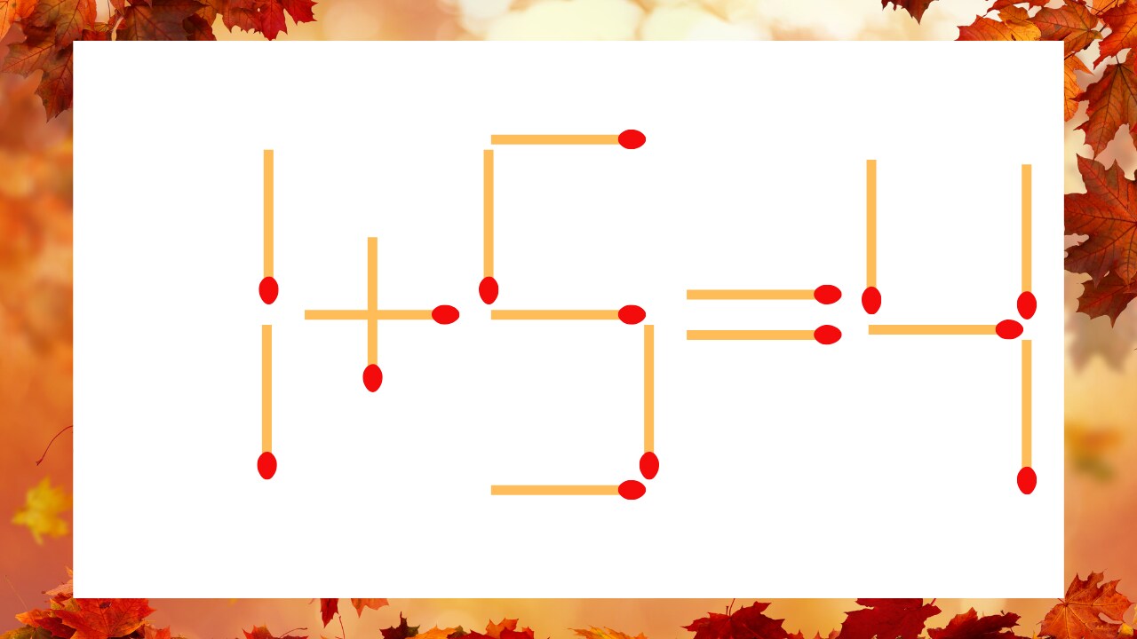 【マッチ棒クイズ】1本だけ動かして正しい式に：1+5=4？の画像