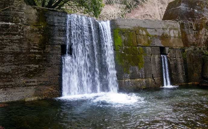 田村川での渓流エサ釣りで35cmニジマスと対面【滋賀】エン堤の壁際でヒット！
