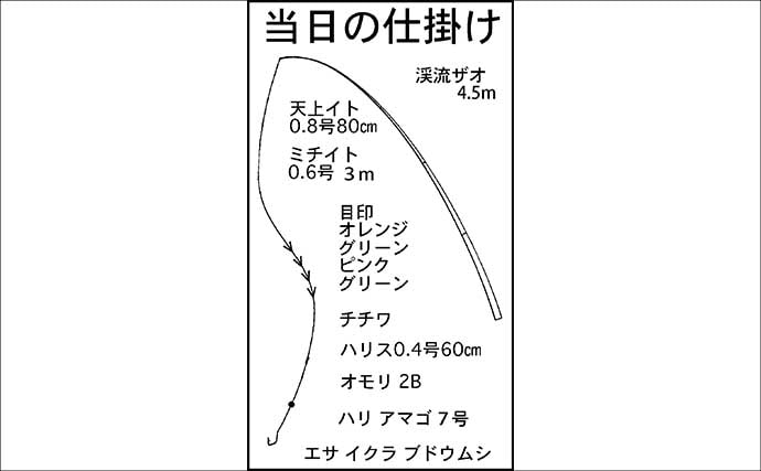 田村川での渓流エサ釣りで35cmニジマスと対面【滋賀】エン堤の壁際でヒット！