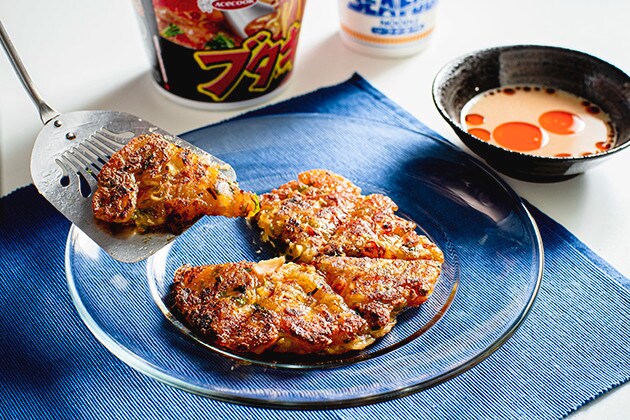 （４）完成！　「シーフードキムチチヂミ」