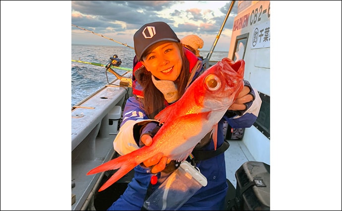 「キンメダイがズラッと提灯行列！」フラッシャーサビキ仕掛けでキンメ多点掛けを達成【千葉・片貝】