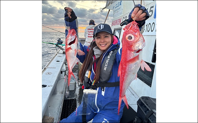 「キンメダイがズラッと提灯行列！」フラッシャーサビキ仕掛けでキンメ多点掛けを達成【千葉・片貝】