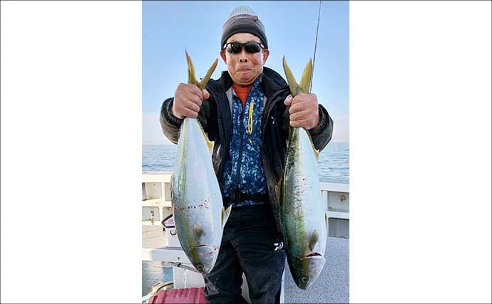 無風ベタナギのオフショアジギングでワラサ浮上【愛知・師崎沖】鳥山を追って2匹手中