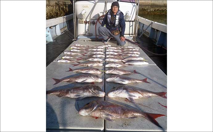 「船中50尾超えの大漁釣果も！」タイラバで良型マダイが続々【沖釣り最新情報・福岡】