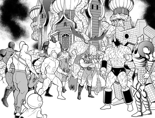 ゆでたまご先生の気概を感じる見開き！完璧・無量大数軍の急襲から始まった新シリーズの、決戦に向かう緊張感を漂わせる珠玉の一枚！