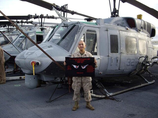 遺体を回収する「エンジェルフライト」という任務はサイトウの精神をむしばんだ。写真は戦場を飛び回ったCH46中型ヘリ