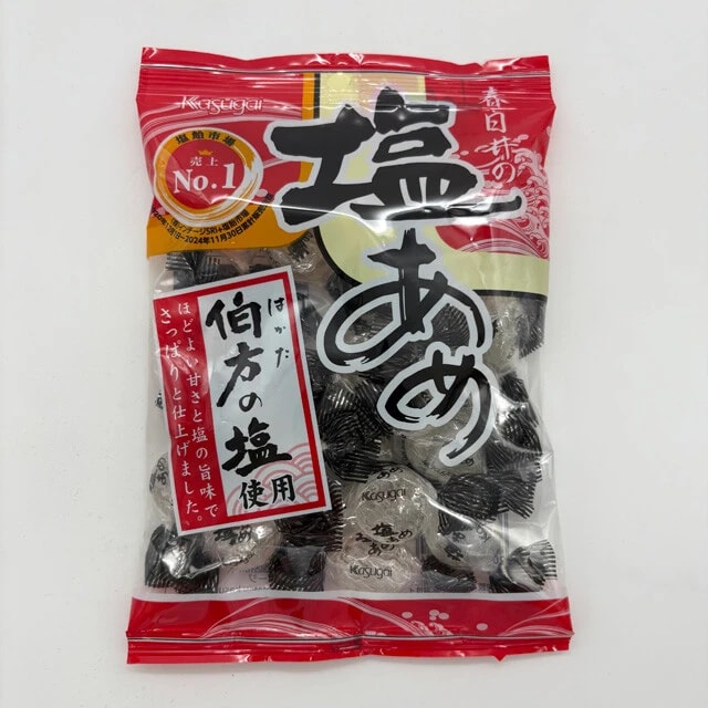 塩あめ伯方の塩使用［春日井製菓］　【内容量】144g　【価格】201円　【食塩相当量】0.113g（1粒当たり）