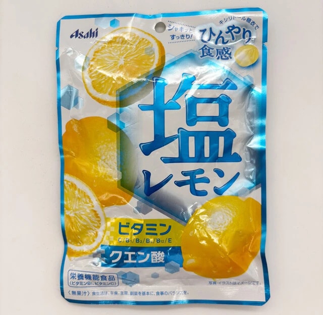塩レモンキャンディ［アサヒグループ食品］　【内容量】62g　【価格】237円　【食塩相当量】0.81g（6粒・21g当たり）