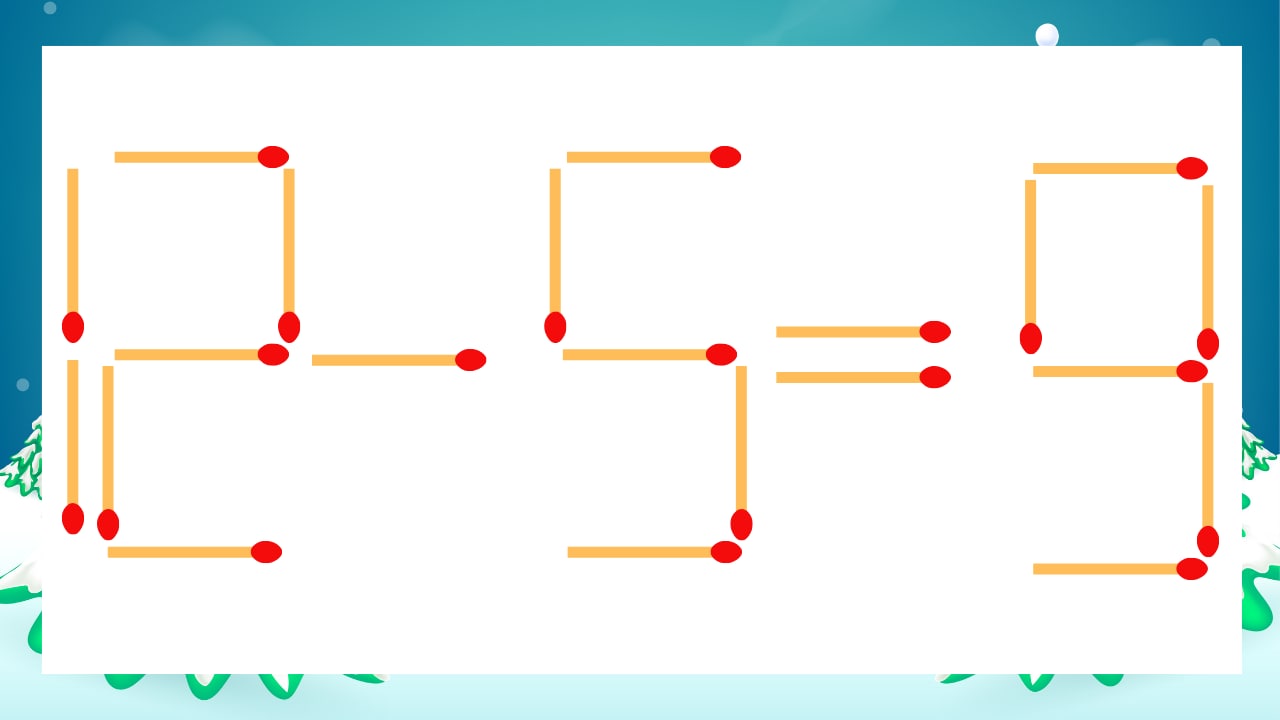 【マッチ棒クイズ】1本だけ動かして正しい式に：12-5=9？の画像