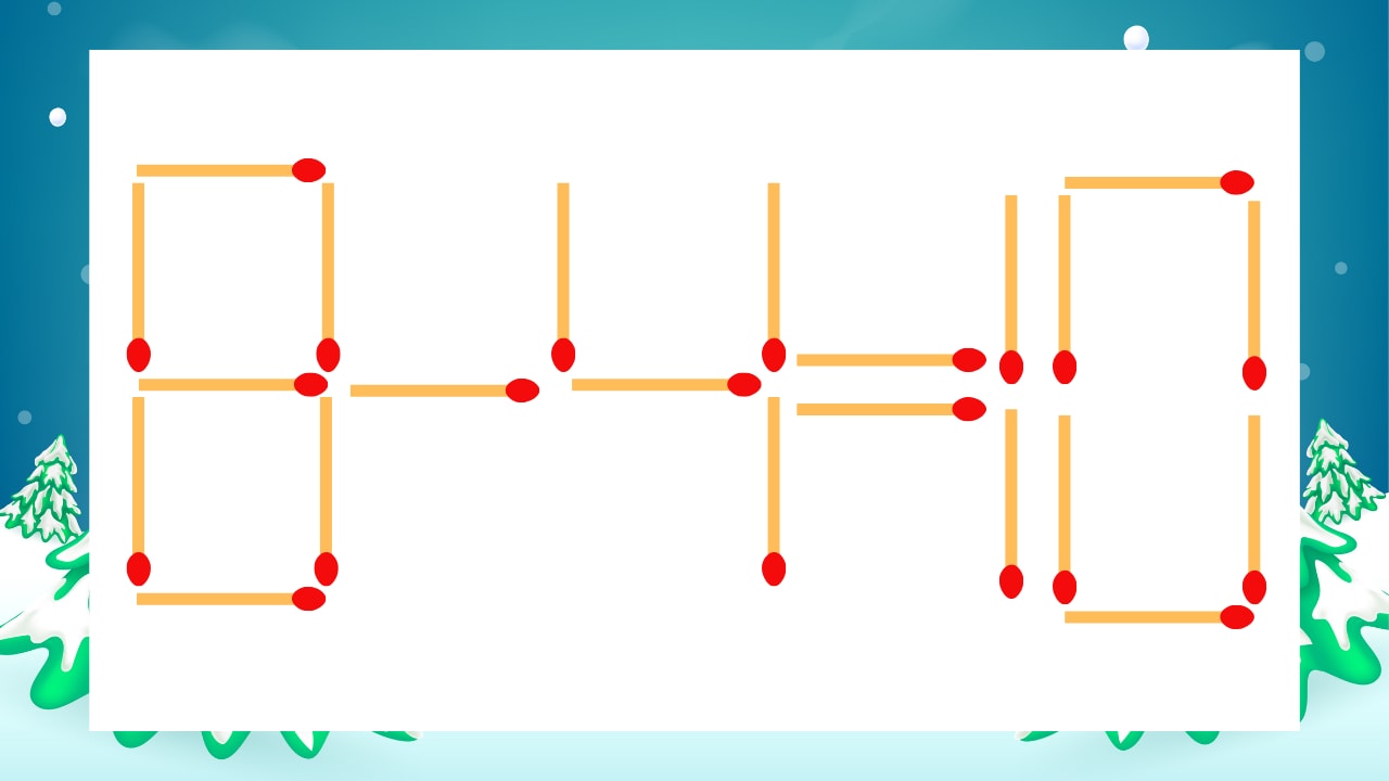 【マッチ棒クイズ】1本だけ動かして正しい式に：8-4=10？