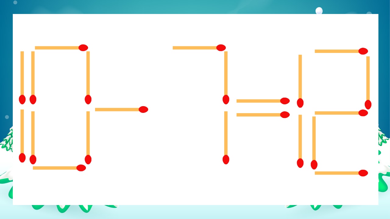 【マッチ棒クイズ】1本だけ動かして正しい式に：10-7=12？の画像
