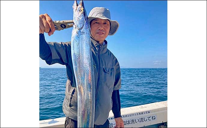 豊後水道エリアの船タチウオ釣りで指幅3〜5本クラスが連発【山口・直穂丸】深場狙いでサイズアップ