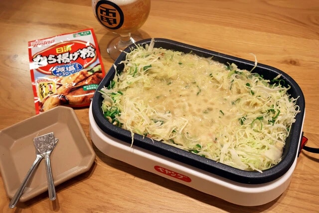 （４）完成！「唐揚げ粉もんじゃ」