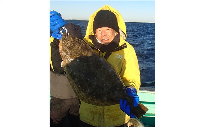 イワシの泳がせ釣りで62cm頭にヒラメ好捕【茨城】船中1～6尾と数も安定
