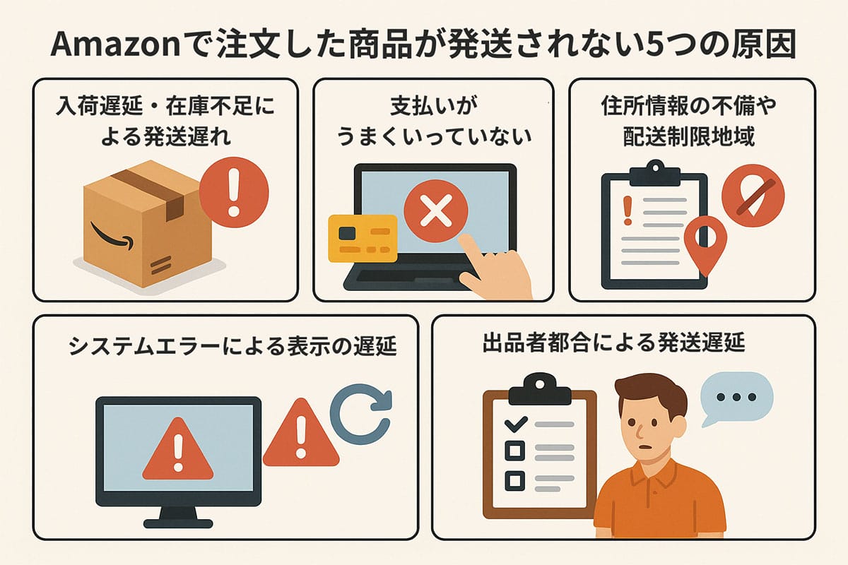Amazonで注文した商品が発送されない5つの主要な原因1