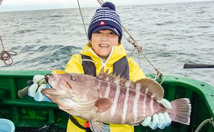 「4kg級も浮上！」外房大原沖の泳がせ釣りで2kg級主体にマハタ全員安打【千葉】