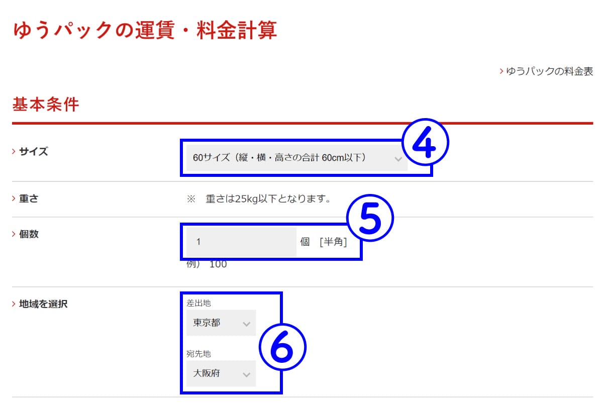 【郵便局】ゆうメール、ゆうパック、ゆうパケットの場合4