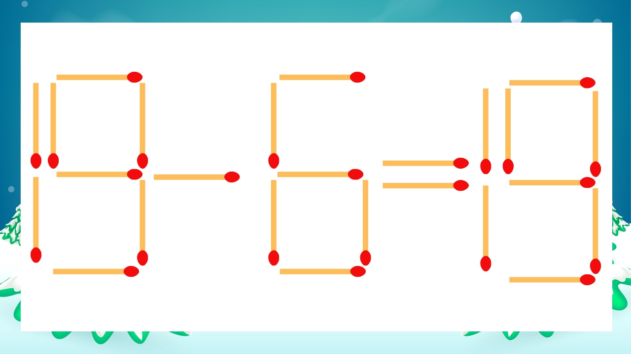 【マッチ棒クイズ】1本だけ動かして正しい式に：19-6=19？の画像