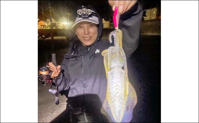 越前海岸の陸っぱりエギングで良型アオリイカ連発！【福井】胴長20cm超え含む2人で8匹の好釣果