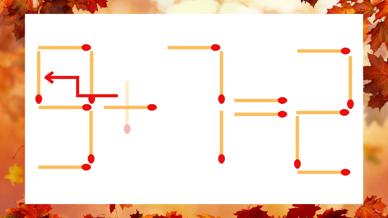 【マッチ棒クイズ】1本だけ動かして正しい式に:3+7=2?の正解画像