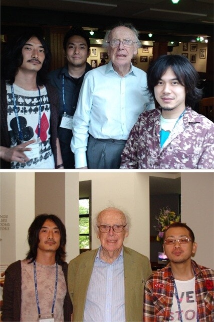 ワトソン博士と。2010年（上）と2011年（下）に会うことができた。ちなみに、2011年の写真に一緒に写っているのは、G2P-Japanのコアメンバーである熊本大学のI。