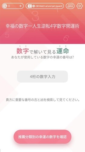 幸福の数字-人生逆転、4桁数字開運術