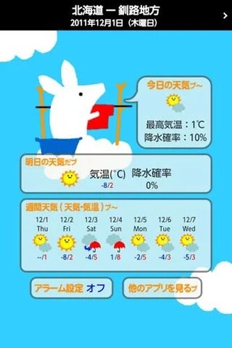 ジョブーブのめざましお天気【無料天気予報】